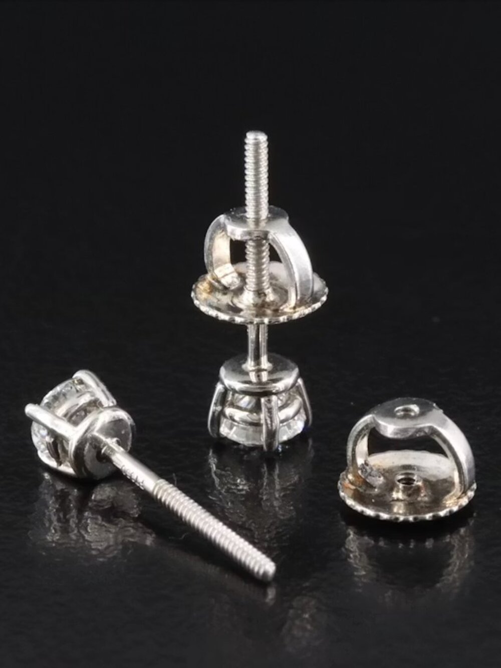 Tiffany & Co. Platinum 0.36 CTW Diamond Solitaire Stud Earrings - Picture 6 of 10